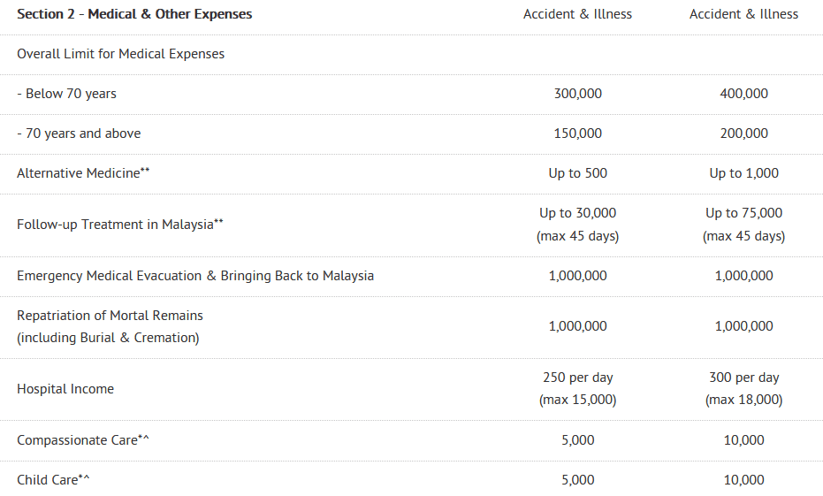 MSIG travel insurance benefits